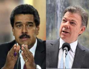 Nicolás Maduro y Juan Manuel Santos.