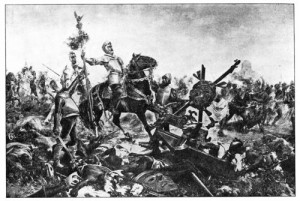 Recreación de la conquista del imperio azteca por las huestes de Hernán Cortés.