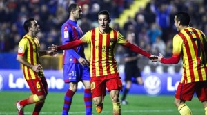 Tres dianas del argentino Cristian Tello sellaron la victoria de los catalanes.