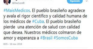 Díaz-Canel, Brasil, Cuba, Más Médicos