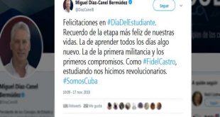 cuba, miguel diaz-canel, presidente de cuba, dia del estudiante