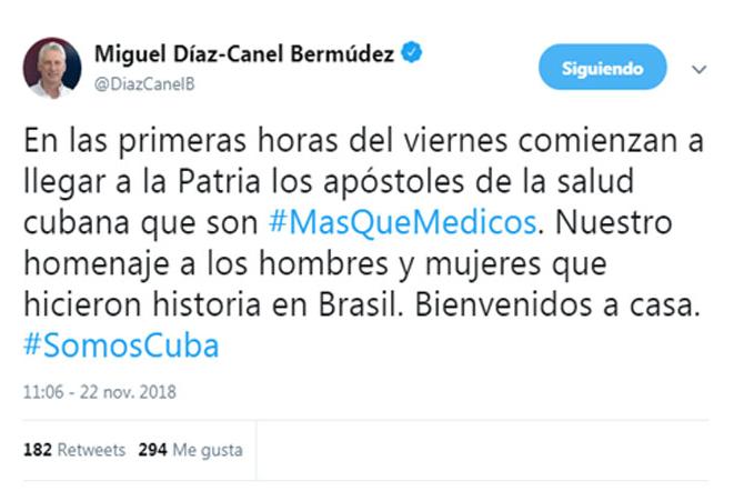 cuba, brasil, mas medicos, medicos cubanos, miguel diaz-canel, presidente de cuba