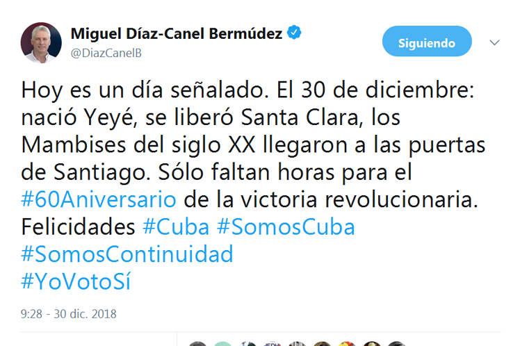 Díaz-Canel, Revolución, Triunfo