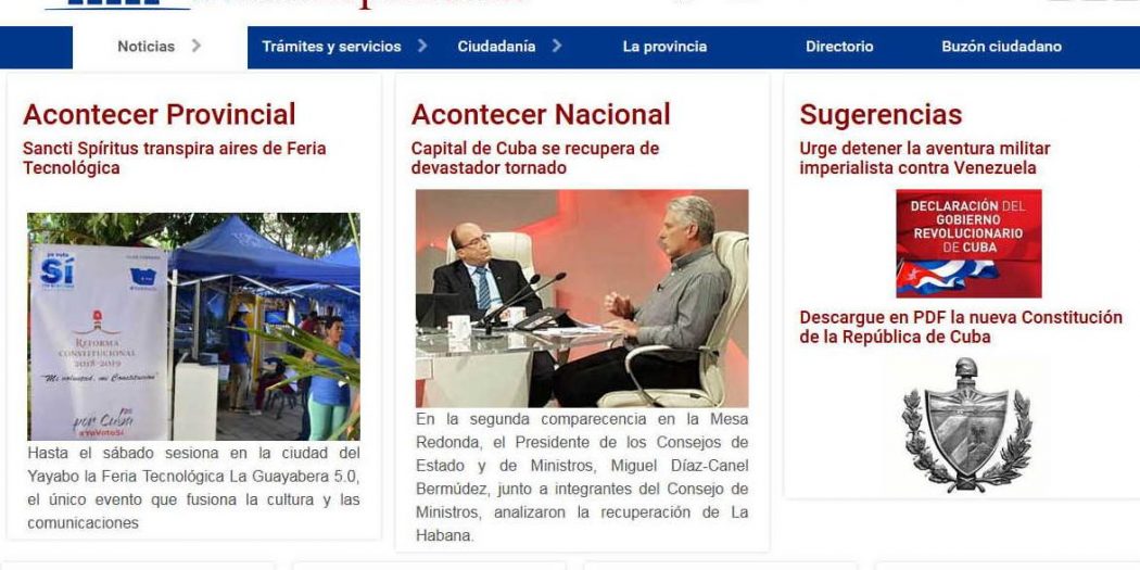 sancti spiritus, portal del ciudadano, informatizacion de la sociedad, asamblea provincial del poder popular