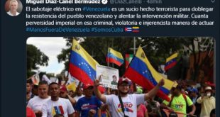 cuba, venezuela, sabotaje, electricidad, miguel diaz-canel, presidente de cuba