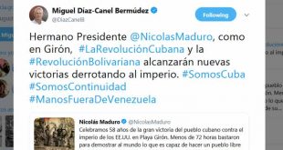 Cuba, Venezuela, Díaz-Canel, Girón, Nicolás Maduro