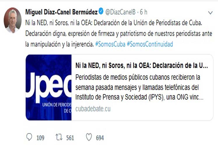 Upec, Díaz-Canel, periodistas, medios públicos