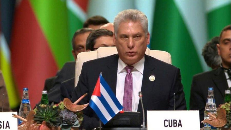 cuba, mnoal, movimiento de paises no alineados, miguel diaz-canel, presidente de la republica de cuba, azerbaiyan