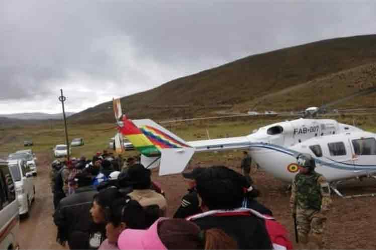 Evo Morales, Bolivia, helicóptero