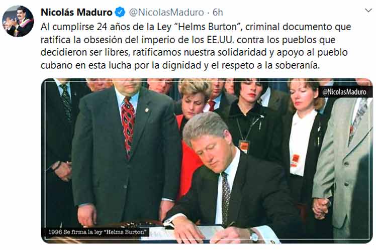 Cuba, Venezuela, Estados Unidos, bloqueo, Ley Helms-Burton