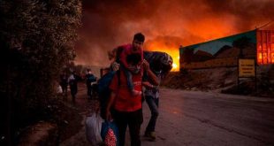 grecia, incendio, migrante, medicos sin frontera, msf