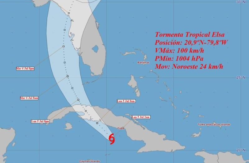 cuba, meteorologia, instituto de meteorologia, insmet, tormenta tropical elsa, ciclones, huracanes, lluvias