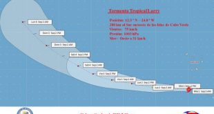 insmet, tormenta tropical, larry, meteorologia