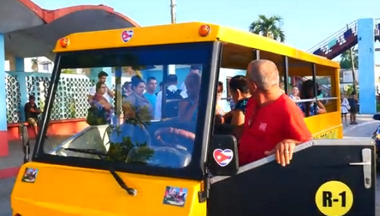 sancti spiritus, transporte pasajeros, microbus electrico, empresa militar industrial