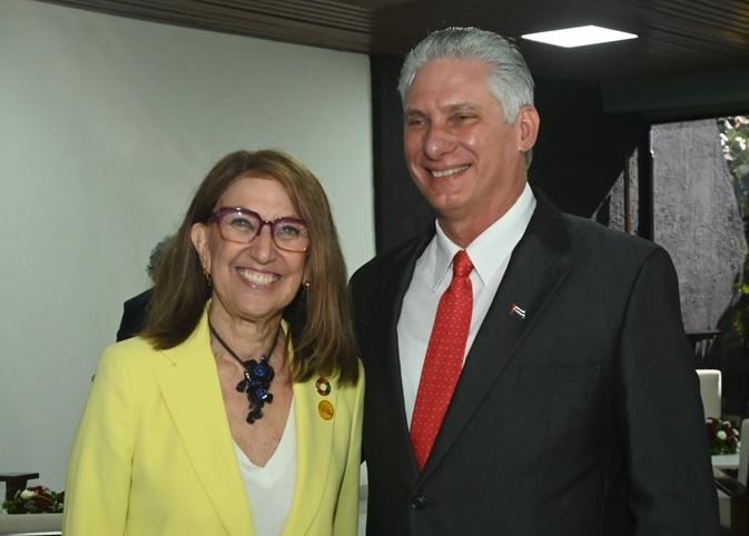 Díaz-Canel se reunió con la secretaria general de la Unctad, Rebeca Grynspan.