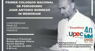 sancti spiritus, periodico escambray, upec, catedra honorifica juan antonio borrego